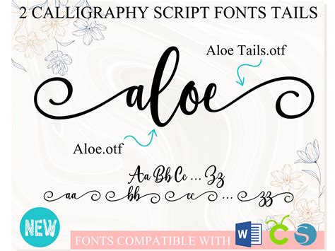 Aloe Font with Tails | Romantic Fonts, Script Fonts, Beautif | Inspire ...