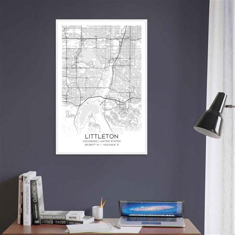 Littleton Colorado Map Poster, Modern Home Decor Wall Art Print ...