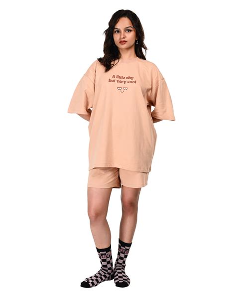 Shy Stunner Coord Set, Unisex- Peach – Cuddle Well