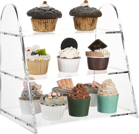 INDIAN DECOR 222900 Classic 3 Tier Premium Clear Acrylic Cupcake Stand ...