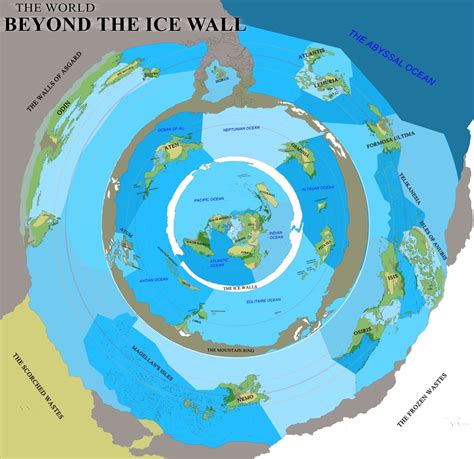 Beyond the ice wall: alternate flat earth map.... - Maps on the Web