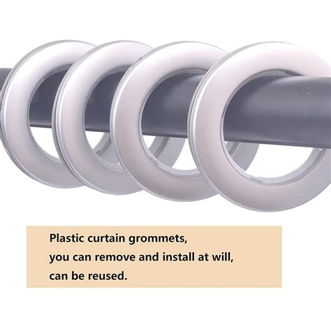 Shower Curtain Liner Ailejia 20-Pack Curtain Grommets Inner Diameter ...