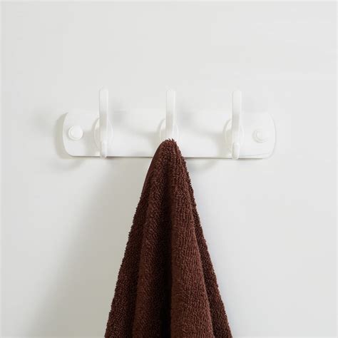 Home Centre Orion White Solid Adhesive Wall Hook With 3 Knobs : Amazon ...