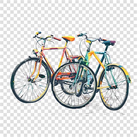 Bicycles transparent background vector element | Premium AI-generated PSD