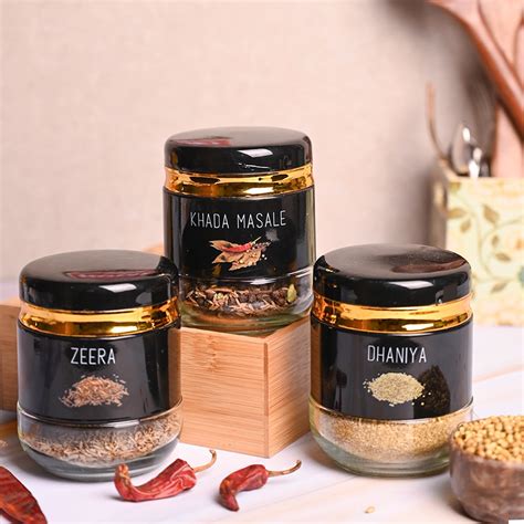 Buy Market99 Spice Jar for Kitchen Storage (360ml) | Black Kitchen ...
