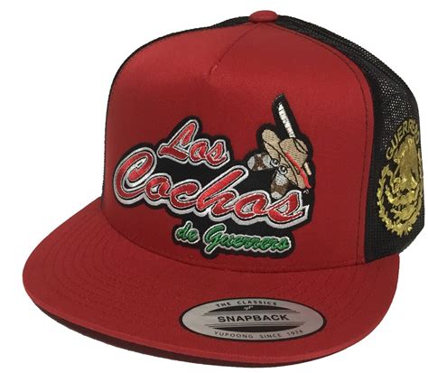 Buy Los cochos de Guerrero Logo Federal al lado 2 Logos hat red Black ...