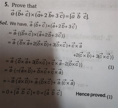 Prove that a. b + c (a+2b+3c) = [ a b c ] - Brainly.in