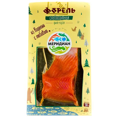 Форель Меридиан 150г слабосоленая филе-кусок купить с доставкой на дом ...