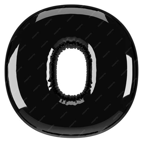 Premium Photo | Inflated glossy black letter o uppercase illustration ...