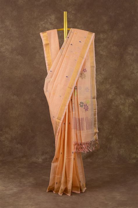 Peach Ponduru Cotton Saree