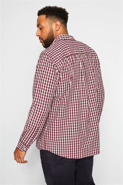 BadRhino Burgundy Gingham Check Shirt | BadRhino