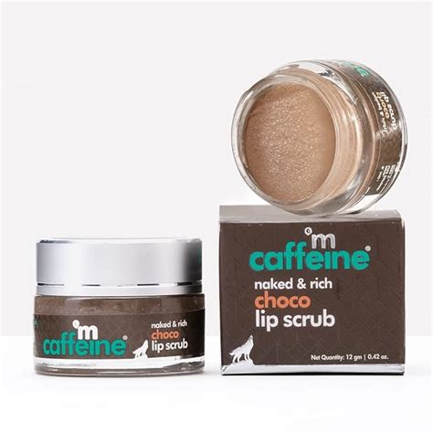 mCaffeine Choco Lip Scrub Balm for Dry & Chapped Lips for Men & Women ...