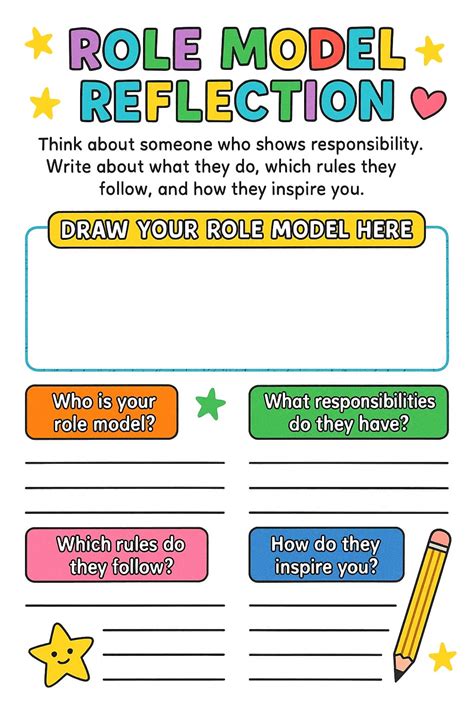 Role Model Reflection Worksheet - Download & Print Now!
