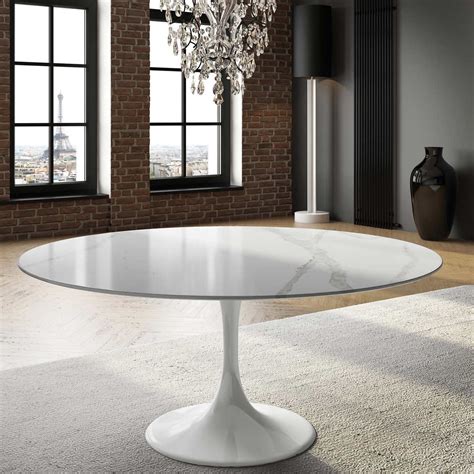 Orchid Round Solid Quartz Dining Table, 111.8 cm (44 in.) Diameter ...