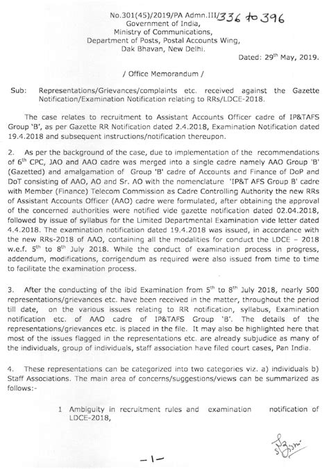 Representations / Grievances / complaints etc., received against ...