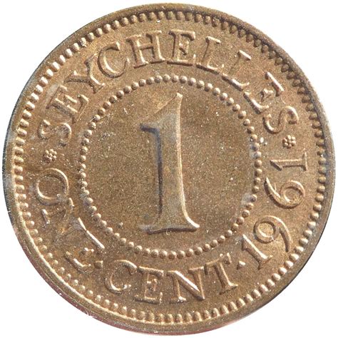 1 Cent - Elizabeth II (1st portrait) - Seychellen – Numista