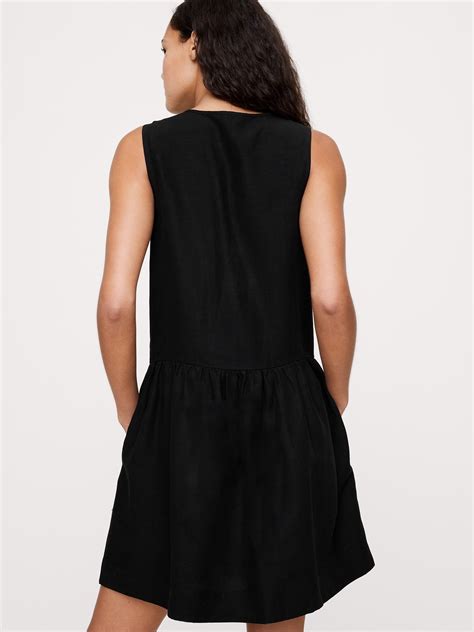 Embroidered Tencel™-Linen Mini Dress | Banana Republic