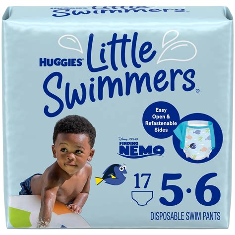 Huggies Little Swimmers Disposable Swim Diapers, Size 5-6 (32+ lbs), 17 ...