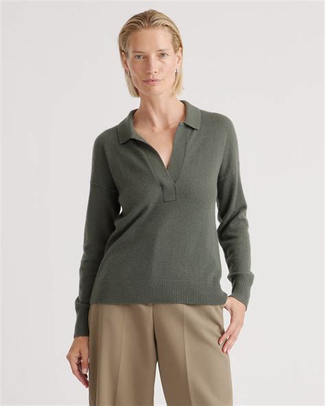 Women's Mongolian Cashmere Polo Sweater