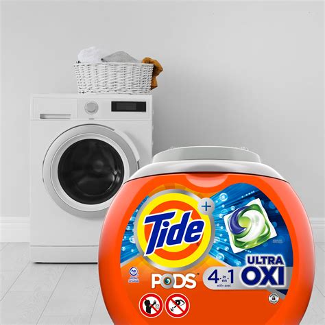Tide PODS Liquid Laundry Detergent Pacs, 4-n-1 Ultra Oxi, HE Compatible 43 Count, Built in Pre ...