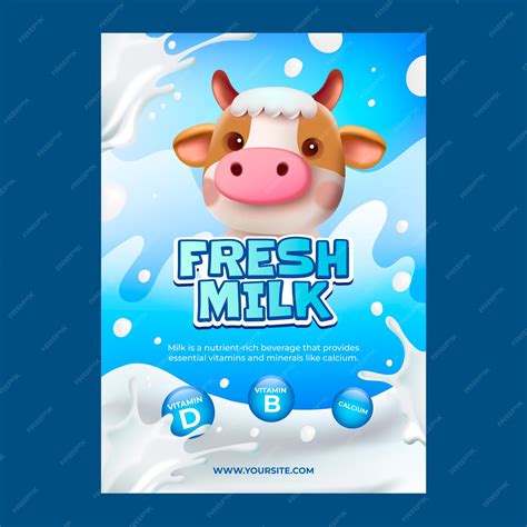 Premium Vector | Realistic milk poster design