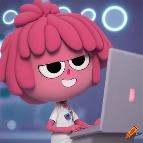 Rita from jelly jamm using a computer with the software Crystaldiskinfo ...