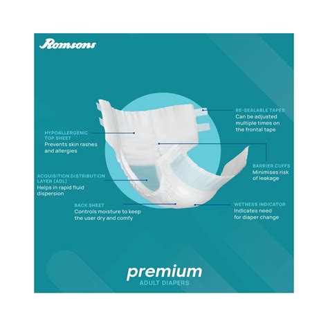Dignity Premium Adult Diapers, Medium, Waist Size 28" - 45", 10 Pcs ...