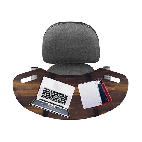 Curved Shape Wood Lap Desk with Strap, Portable Laptop Desk with Handle ...