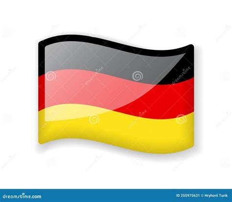 Bandera De Alemania Ondulada Bandera Ondulada Brillante Icono Brillante ...