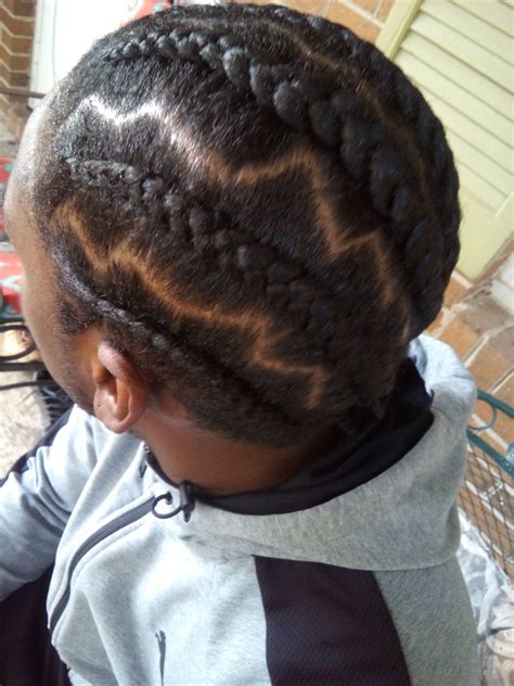Men’s Cornrows with Zigzag Parts | Hairstyles zig zag, Boy braids ...