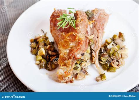 Stuffed turkey legs stock image. Image of legs, meal - 58560955