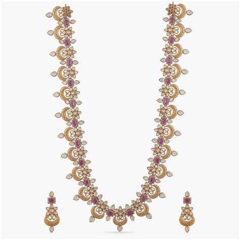 Maira Antique Long Necklace Set | Indian Long Necklace Online ...