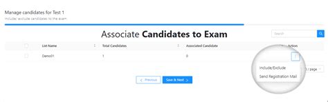 How to Associate Candidates to the exam