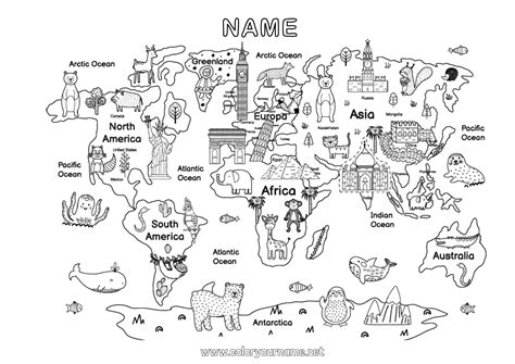 Coloring page No.793 - Geography World Map