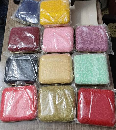 LAMANSH® Chikankari work stylish Metal 👛 Purse Clutch for Wedding & Pa ...