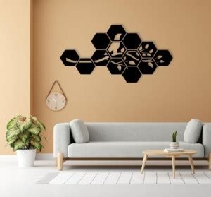 Lippan Wooden Unique Hexagonal Tree Branch With Bird Wall Art Price in ...