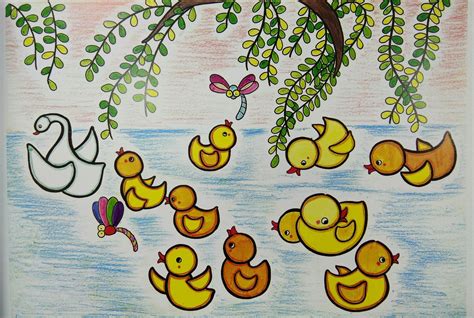 儿童画小鸭子怎么画,鸭子怎么画简单(第5页)_大山谷图库