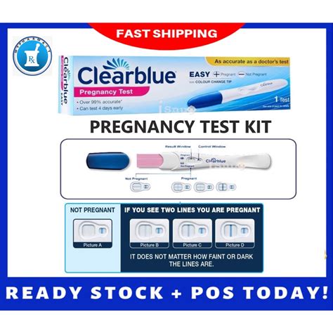 CLEARBLUE EASY PREGNANCY TEST 1'S TEST KEHAMILAN 99% ACCURATE CLEAR ...