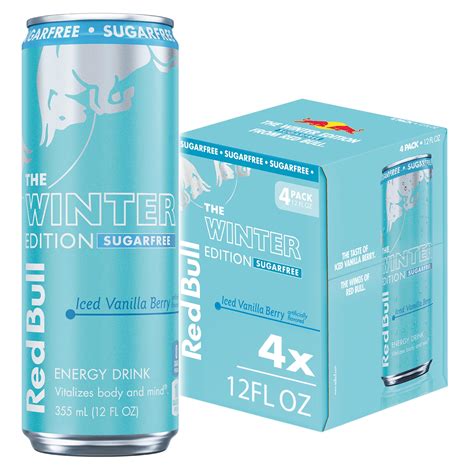 Red Bull Winter Edition Sugar Free Energy Drink, Iced Vanilla Berry, 12 ...