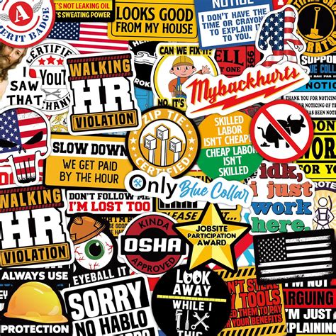 Amazon.com: 306 PCS Funny Hard Hat Sticker Pack for Adults - Waterproof ...