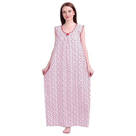 Breezly Women's Cotton All Over Print Maxi Nighty (BZ03-Nighties-XL3 ...