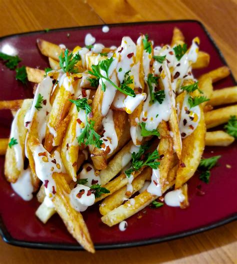 French Fries With Ranch Homemade French Fries With Seasoning Coffee