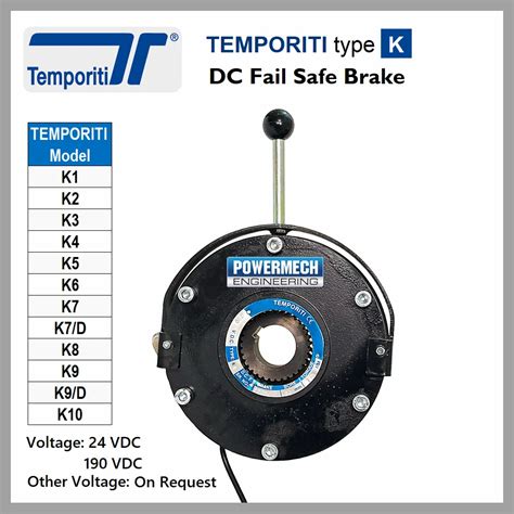 Temporiti Brakes - Type K Electromagnetic Temporiti DC Fail Safe Brake ...