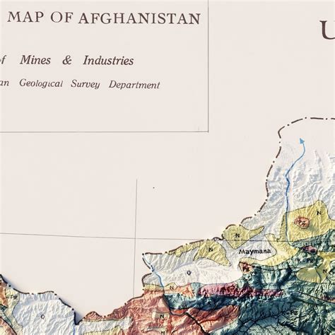 Relief Map of Afghanistan (1969) Relief Map | Vintage Elevation map – Muir Way