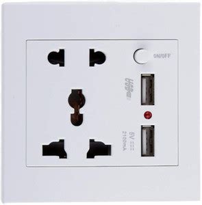 JERN Panel Receptacle 5 Outlet Switch (White) 2100 A Five Pin Socket ...