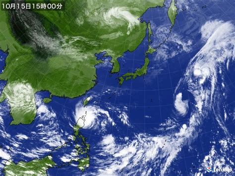 過去の気象衛星(日本広域)(2022年10月15日) - 日本気象協会 tenki.jp
