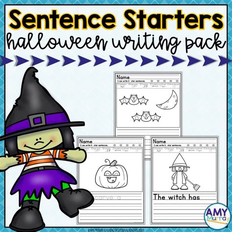 Halloween Writing Prompts with Pictures and Sentence Starters ...