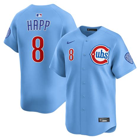 Chicago Cubs Ian Happ Blues Alternate Limited Baby Blue Jersey by Nike ...