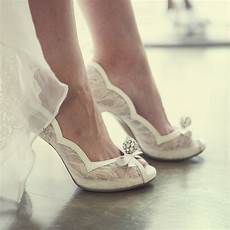 Wedding Peep Toe Heels by White Lace Peep Toe Wedding Shoes Rhinestone Luxurious Wedding Peep Toe Heels