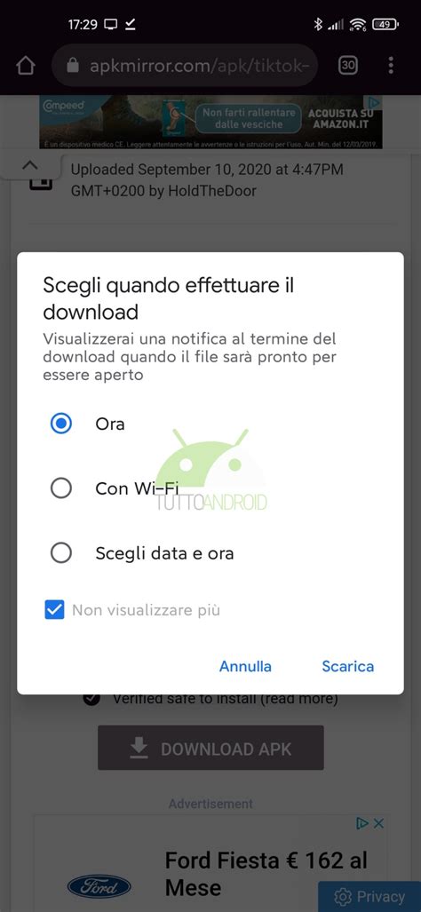 Google Chrome per Android permette di pianificare i download